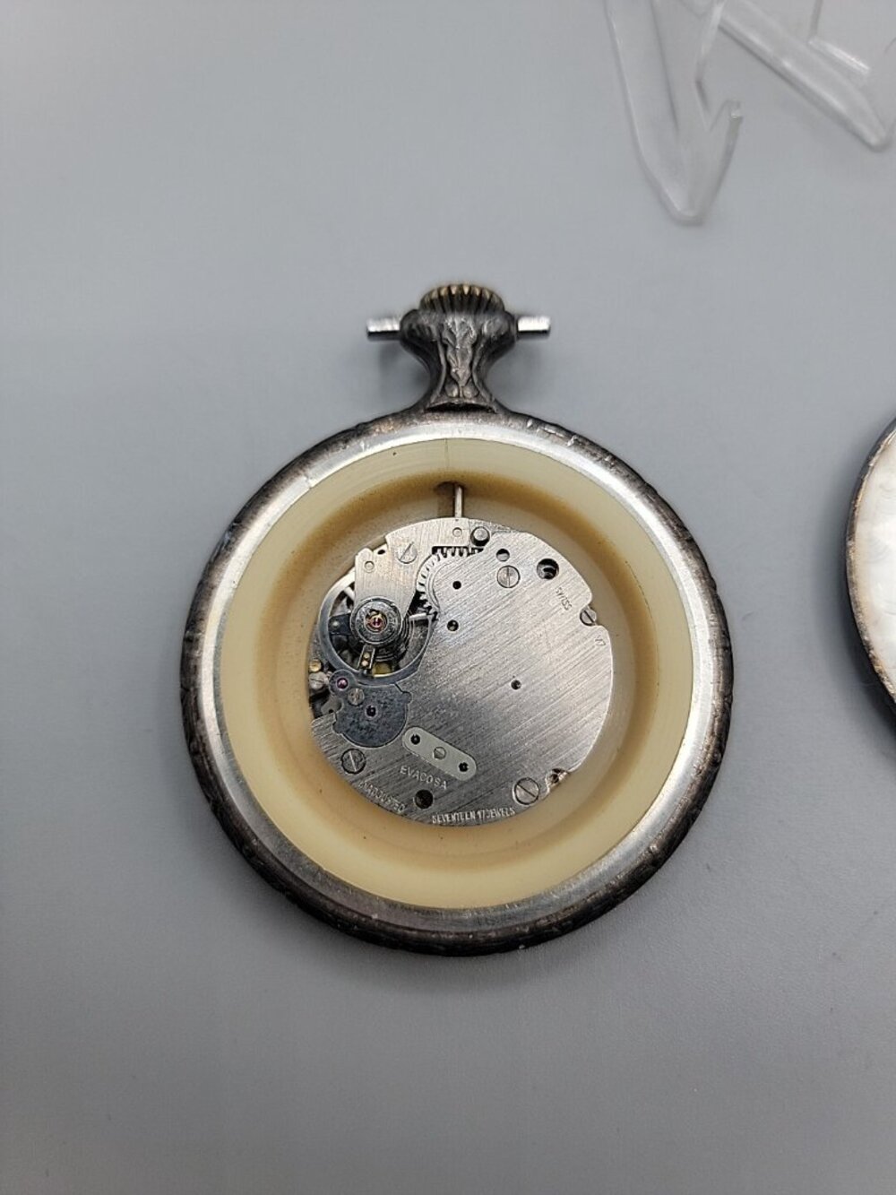 Swiss Railroad Grade Wind Pocket Watch Mon-Corte By EVASO SA 17j Antique - Picture 9 of 16